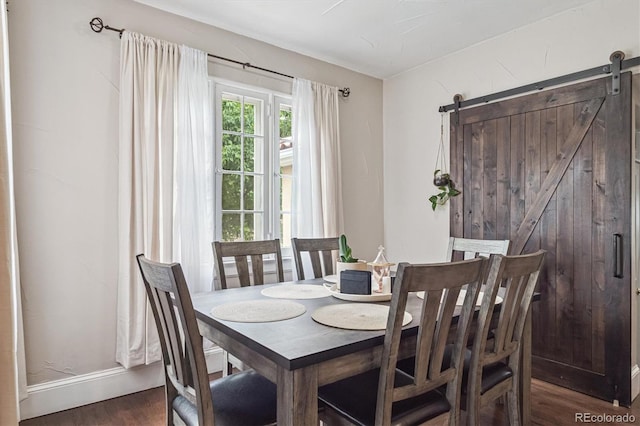 1295 S Downing St, Denver, CO 80210 - dining area featuring wood finished floors and a barn door