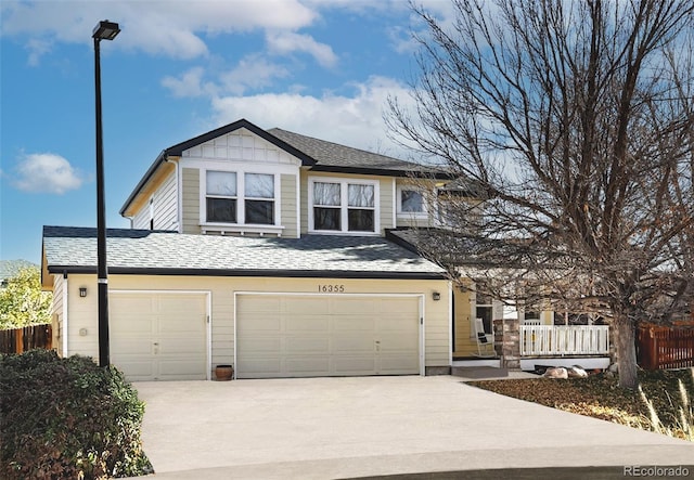 view of front of house with a garage