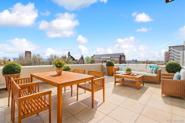 view of patio / terrace with an outdoor living space