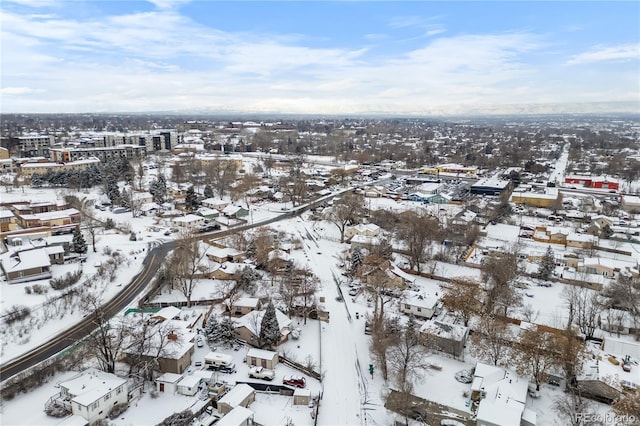 view of snowy aerial view