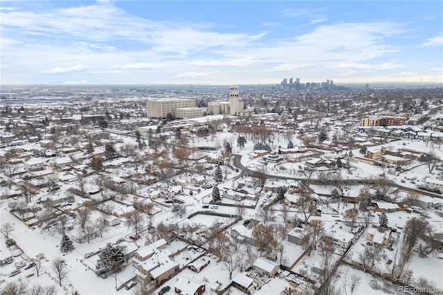 view of snowy aerial view