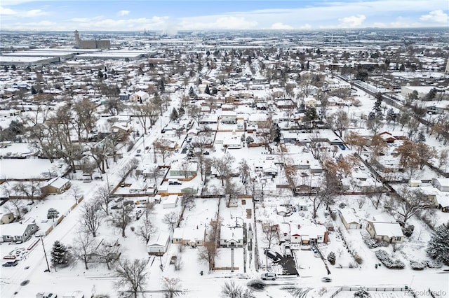 view of snowy aerial view