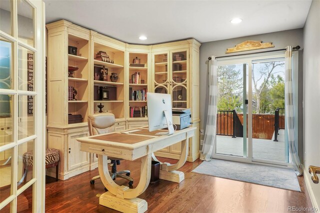 7836 S Fairfax Ct, Centennial, CO 80122 - office featuring recessed lighting and wood finished floors