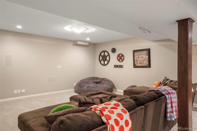 7836 S Fairfax Ct, Centennial, CO 80122 - carpeted living room featuring baseboards and recessed lighting