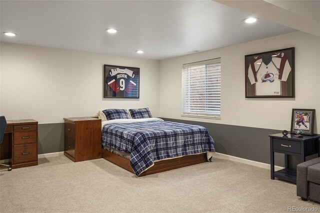7836 S Fairfax Ct, Centennial, CO 80122 - carpeted bedroom with baseboards and recessed lighting