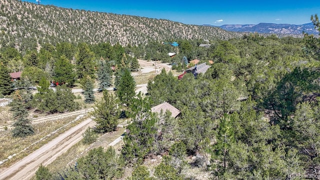 15270 Chimney Rock Rd, Nathrop, CO 81236 - aerial overview of property's location featuring mountains and a heavily wooded area