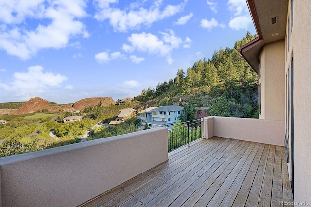 wooden deck with visible vents