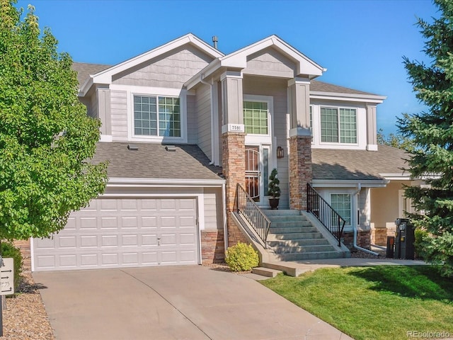 view of front facade with a garage