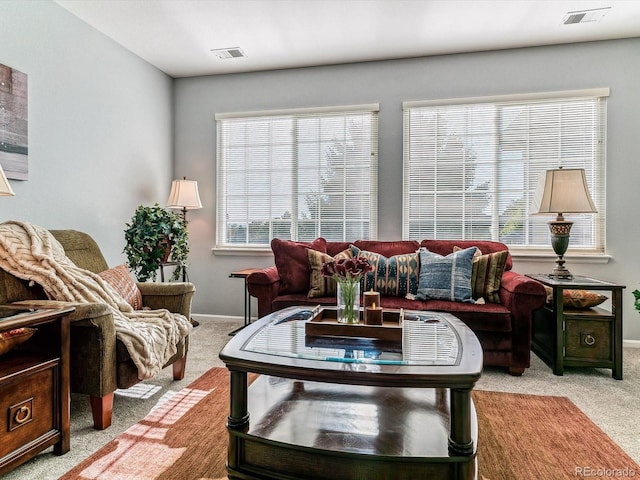 view of carpeted living room