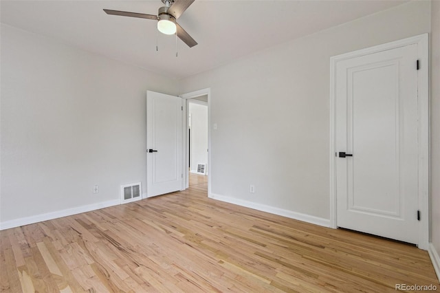 2709 S Franklin St, Denver, CO 80210 - spare room featuring light wood-style flooring and ceiling fan