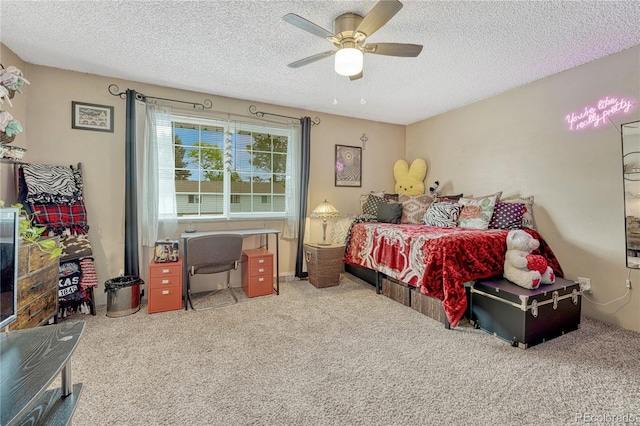14034 E Utah Cir, Aurora, CO 80012 - carpeted bedroom featuring a textured ceiling and a ceiling fan