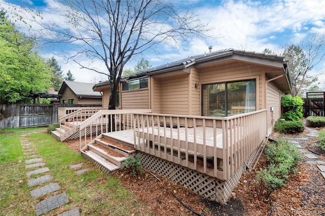 7500 E Dartmouth Ave Unit 16, Denver, CO 80231 - rear view of house with a deck and fence