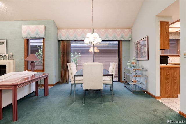 7500 E Dartmouth Ave Unit 16, Denver, CO 80231 - dining space with a chandelier, carpet, and baseboards