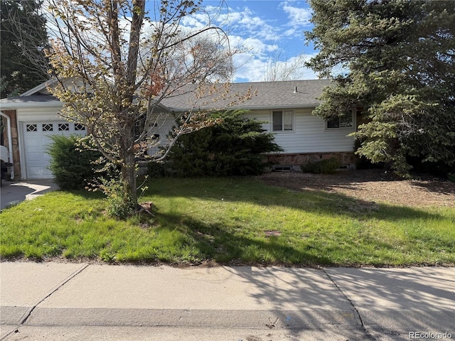 2991 S Whiting Way, Denver, CO 80231 - view of front of property featuring an attached garage, a front lawn, and roof with shingles