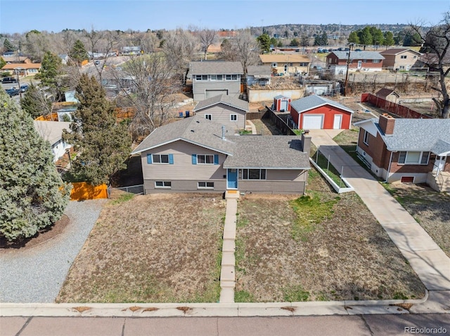 birds eye view of property featuring a residential view