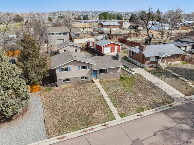 birds eye view of property featuring a residential view