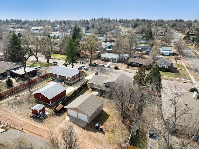 aerial view featuring a residential view