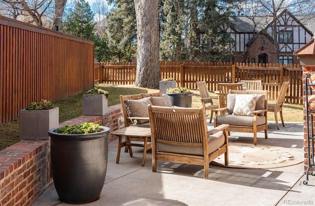 view of patio with fence