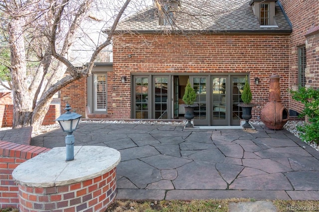 view of patio featuring french doors