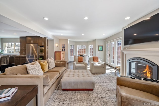 290 Dexter St, Denver, CO 80220 - living area with recessed lighting and a glass covered fireplace