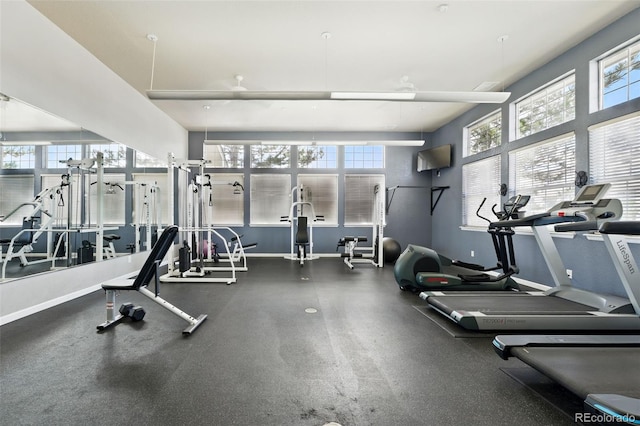 494 Black Feather Loop Unit 108, Castle Rock, CO 80104 - exercise room with plenty of natural light and baseboards