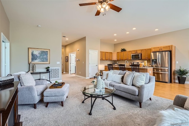 15852 Lavender Pl, Broomfield, CO 80023 - living area featuring ceiling fan and recessed lighting