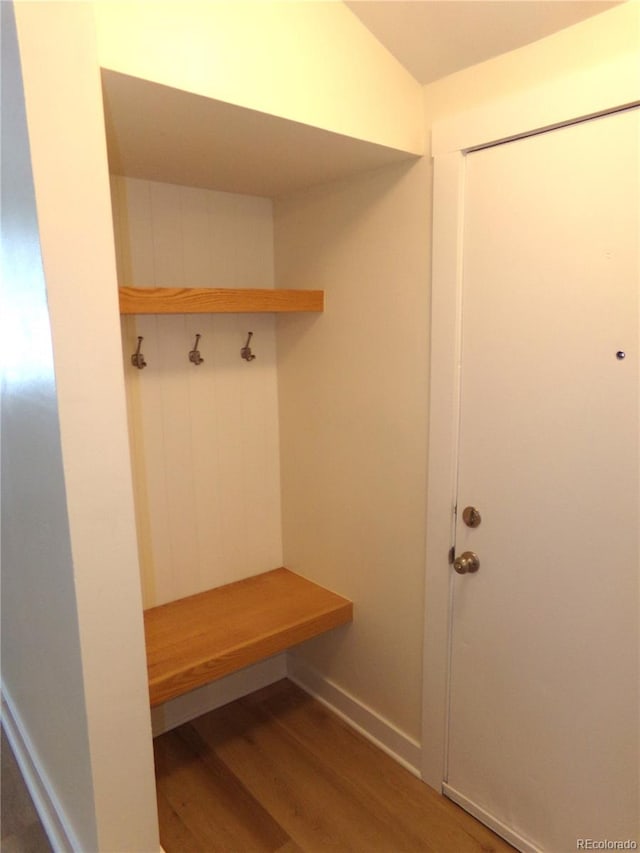 mudroom featuring hardwood / wood-style floors