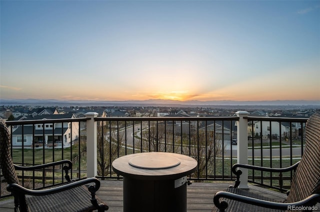11991 Hazy Hills Dr, Parker, CO 80138 - view of balcony at dusk