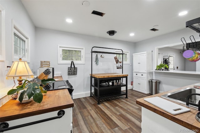 31551 Black Widow Dr, Conifer, CO 80433 - home office featuring dark wood finished floors, recessed lighting, and plenty of natural light