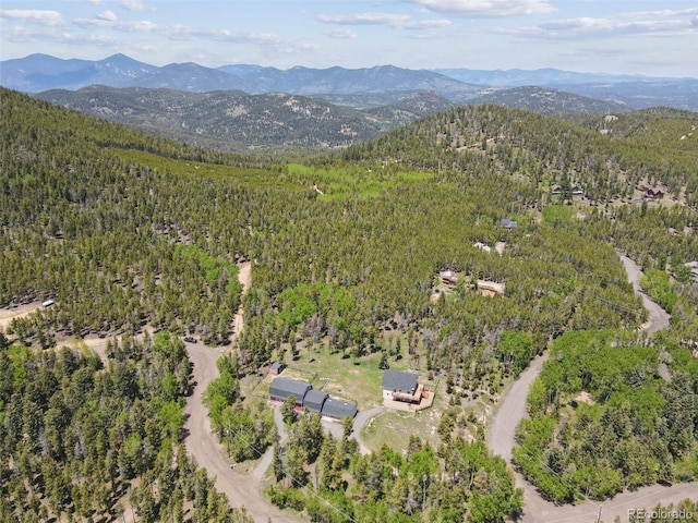 31551 Black Widow Dr, Conifer, CO 80433 - aerial view of property and surrounding area with mountains