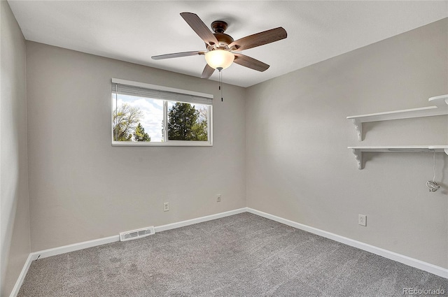 9099 W Harvard Pl, Lakewood, CO 80227 - spare room with a ceiling fan, carpet flooring, and baseboards