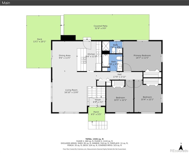 9099 W Harvard Pl, Lakewood, CO 80227 - floor plan / room layout