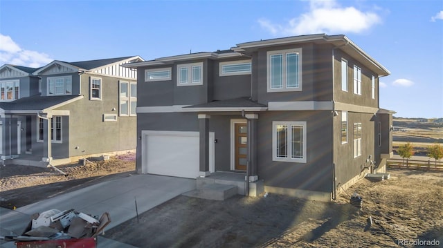 view of front facade featuring a garage