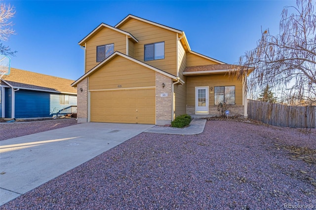 view of front of home with a garage