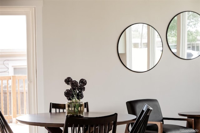view of dining space