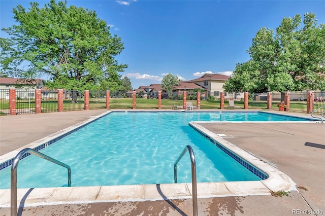 view of pool with a patio area