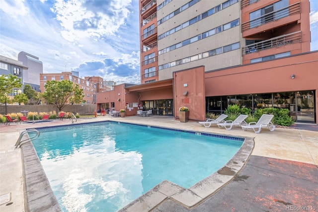 view of pool with a patio area