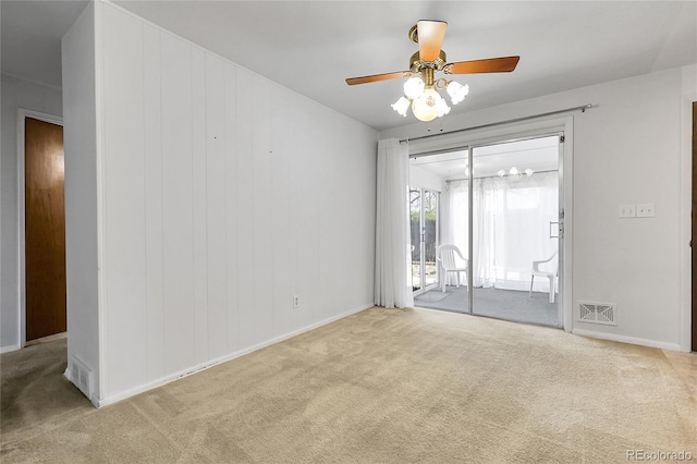 3022 Blackhawk St, Aurora, CO 80011 - empty room featuring visible vents, baseboards, carpet floors, and ceiling fan
