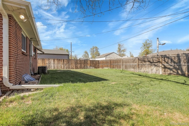 3022 Blackhawk St, Aurora, CO 80011 - view of yard with central AC and a fenced backyard