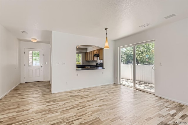 18807 E 51st Pl, Denver, CO 80249 - unfurnished living room featuring light wood-style floors and baseboards