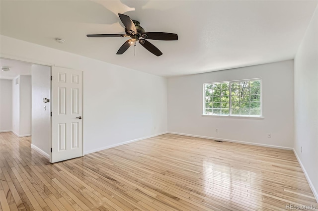 18807 E 51st Pl, Denver, CO 80249 - unfurnished room featuring light wood-type flooring, a ceiling fan, baseboards, and a smoke detector