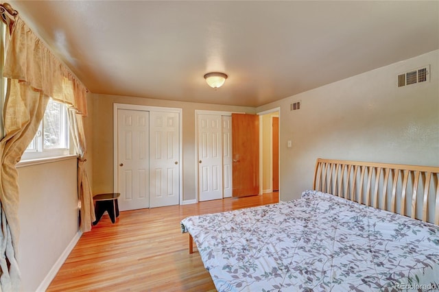 6971 S Valentia St, Centennial, CO 80112 - bedroom with two closets, light wood-type flooring, and baseboards