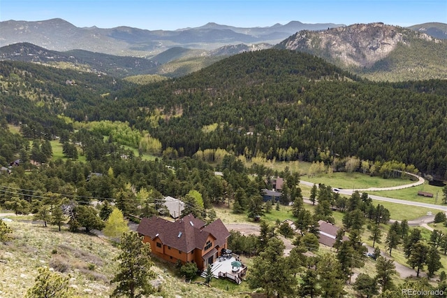 33095 Bergen Mountain Rd, Evergreen, CO 80439 - mountain view featuring a heavily wooded area