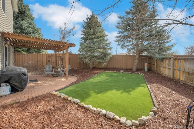 20000 Mitchell Pl Unit 9, Denver, CO 80249 - view of yard with a fenced backyard, a patio area, and a pergola