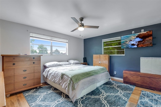 147 Wallace St, Northglenn, CO 80234 - bedroom with wood finished floors, ceiling fan, and baseboards