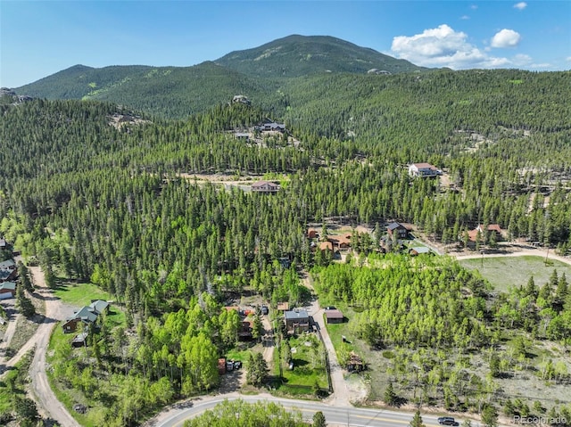 63 Sillasen Ln, Golden, CO 80403 - aerial overview of property's location with a forest and mountains