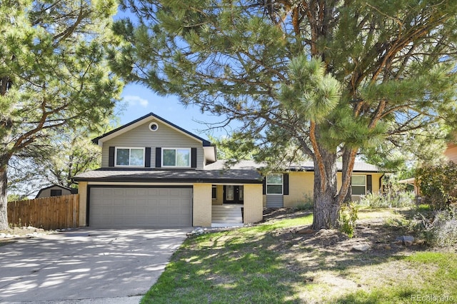 view of front of home with a garage