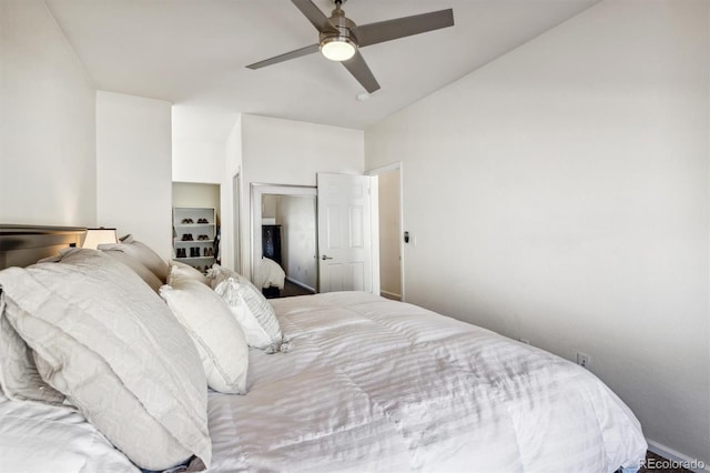 bedroom featuring ceiling fan