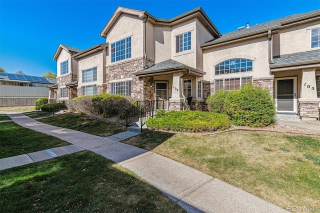 view of property with a front yard