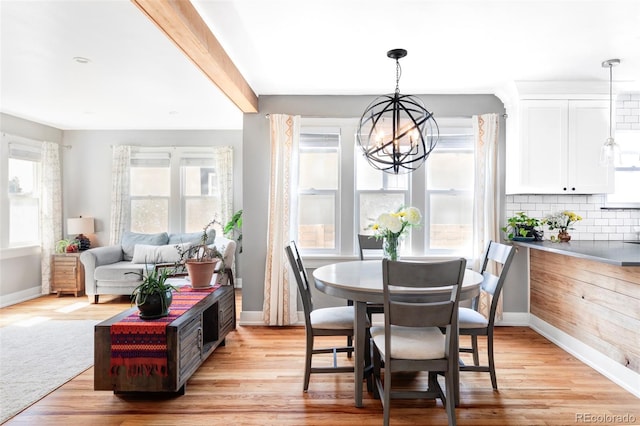 3509 N Monroe St, Denver, CO 80205 - dining area featuring a chandelier and light wood-style floors